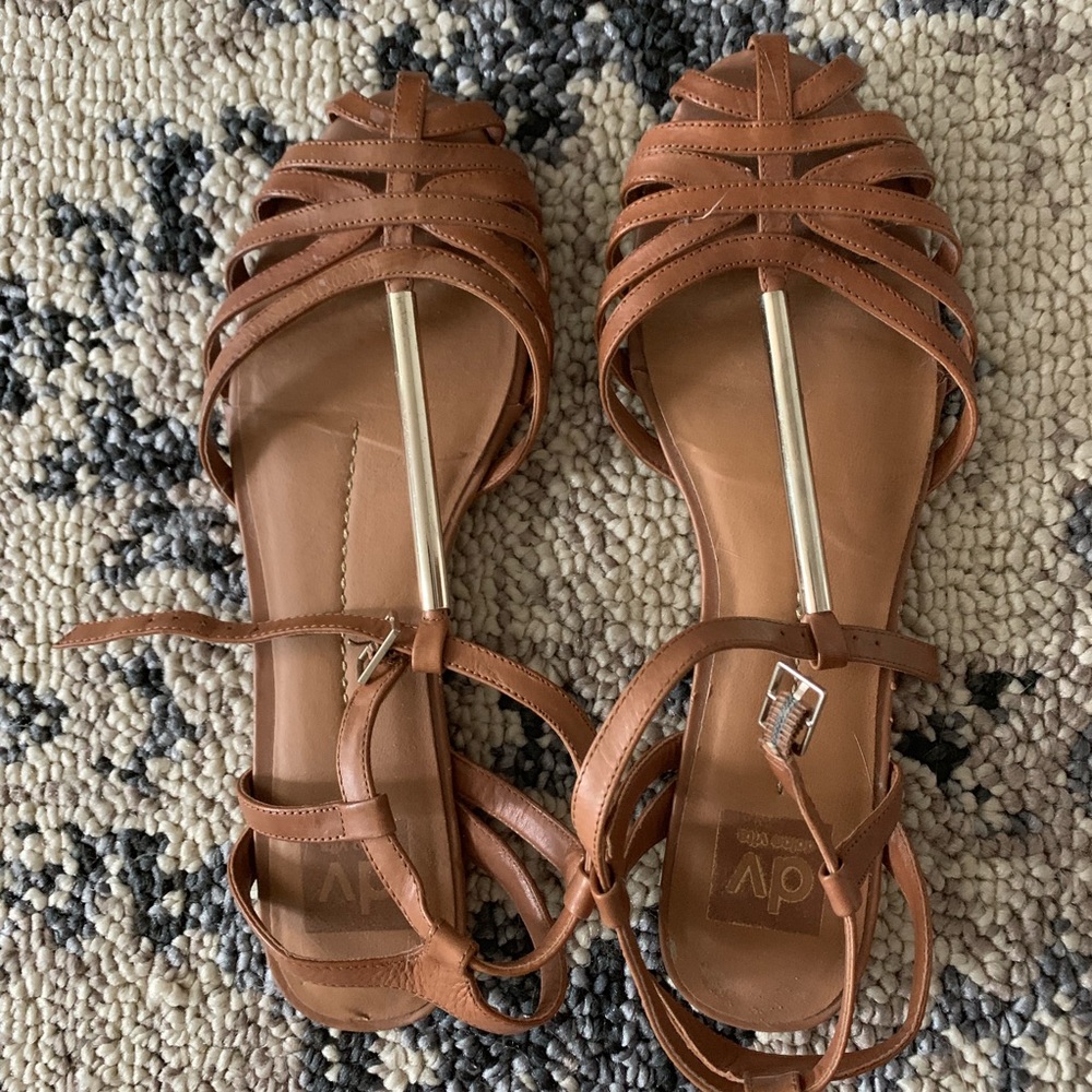 Dolce vita gold and tan sandals